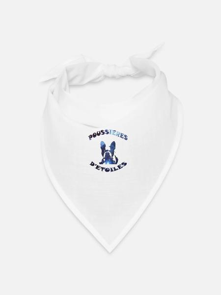 Bulldogge Sternenstaub - Bandana Dreieckstuch - Weiß