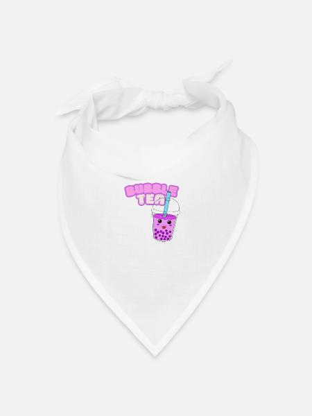 Bubble Tea Schrift - Bandana Dreieckstuch - Weiß