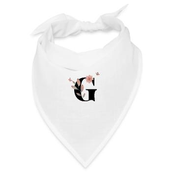 Buchstabe g Wildblumen Aquarelle - Bandana Dreieckstuch - Weiß - Vorne