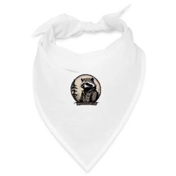 Waschbär "Die Erde hat keine Besitzer,..." - Bandana Dreieckstuch - Weiß - Vorne