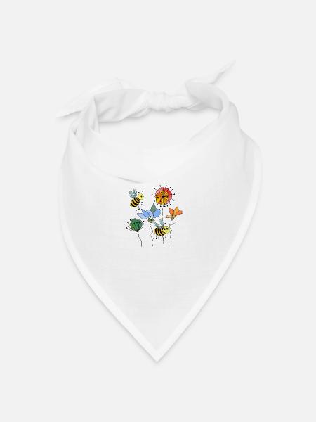 Insekten - Bandana Dreieckstuch - Weiß