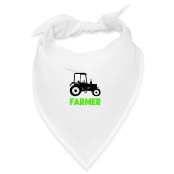 traktor farmer - Bandana Dreieckstuch - Weiß - Vorne
