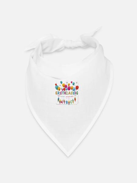 Erstklassig Schultüten ABC Luftballons - Bandana Dreieckstuch - Weiß