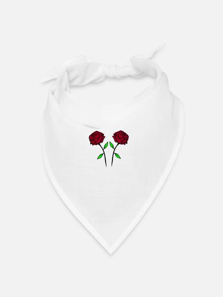 rosen - Bandana Dreieckstuch - Weiß