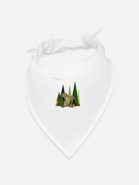 Pilze - Bandana Dreieckstuch - Weiß