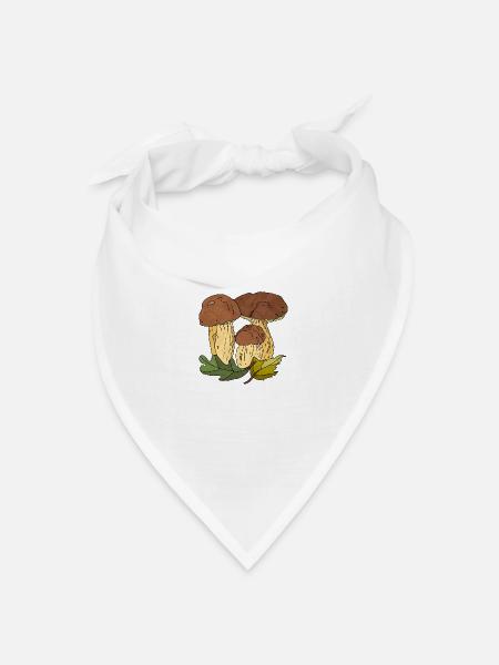 Pilze - Bandana Dreieckstuch - Weiß