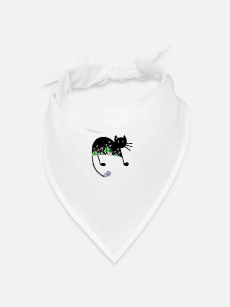 Katze - Bandana Dreieckstuch - Weiß