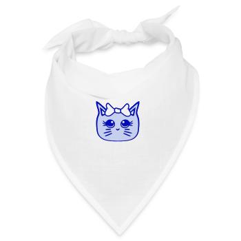 Süße Mädchen Katze Hübsche Schleife Frau Weiblich - Bandana Dreieckstuch - Weiß - Vorne