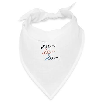 LA LA LA bestickt - Bandana Dreieckstuch - Weiß - Vorne