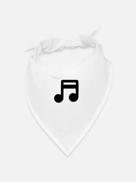Musiknote - Bandana Dreieckstuch - Weiß