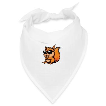 Eichhörnchen Comic Cool - Bandana Dreieckstuch - Weiß - Vorne
