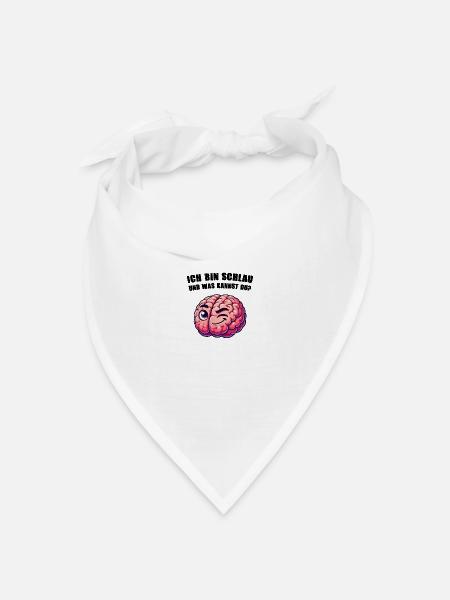 schlaues gehirn - Bandana Dreieckstuch - Weiß