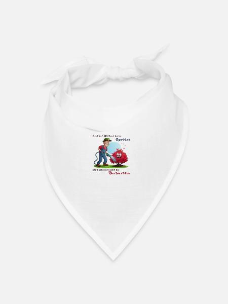 Holt der Gärtner seine Spritze - Bandana Dreieckstuch - Weiß