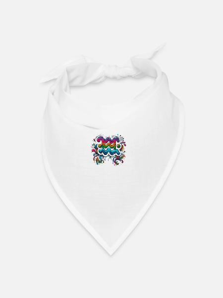 color Zodiac: Wassermann - Bandana Dreieckstuch - Weiß