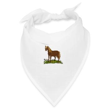 Pferd - Bandana Dreieckstuch - Weiß - Vorne