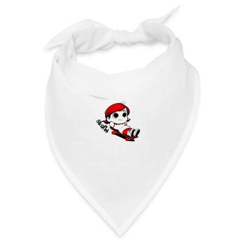 Kathi relaxed auf einem Skateboard. - Bandana Dreieckstuch - Weiß - Vorne