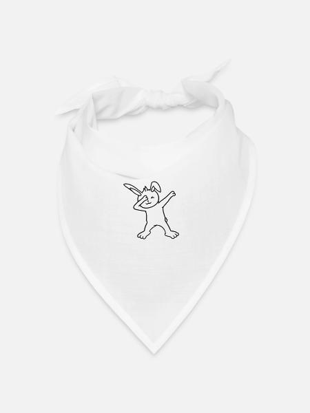 Hase Dabbing Dab Dance Pose Tanzen Party Feiern - Bandana Dreieckstuch - Weiß