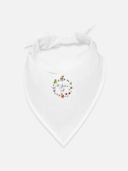 10 Jahre alt Geburtstag - Bandana Dreieckstuch - Weiß