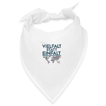 Vielfalt statt Einfalt 2 - Bandana Dreieckstuch - Weiß - Vorne