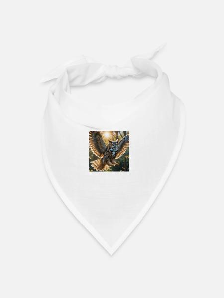 Eule - Bandana Dreieckstuch - Weiß