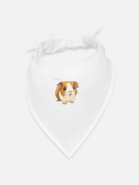 kleines süßes Meerschweinchen - Bandana Dreieckstuch - Weiß