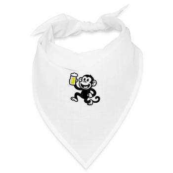 Affe Bier Witzig - Bandana Dreieckstuch - Weiß - Vorne