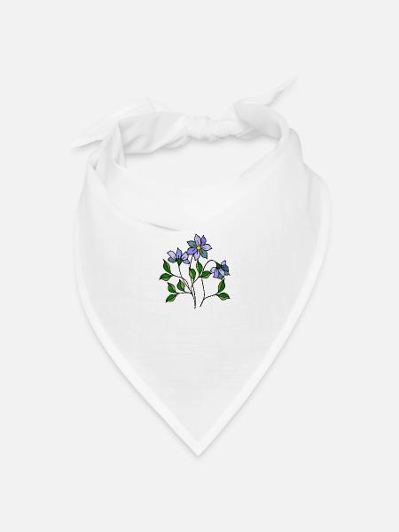 Blumen - Bandana Dreieckstuch - Weiß