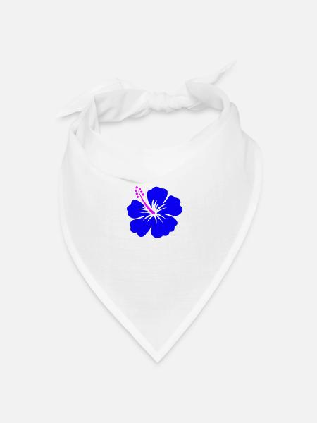 Hibiskus - Bandana Dreieckstuch - Weiß