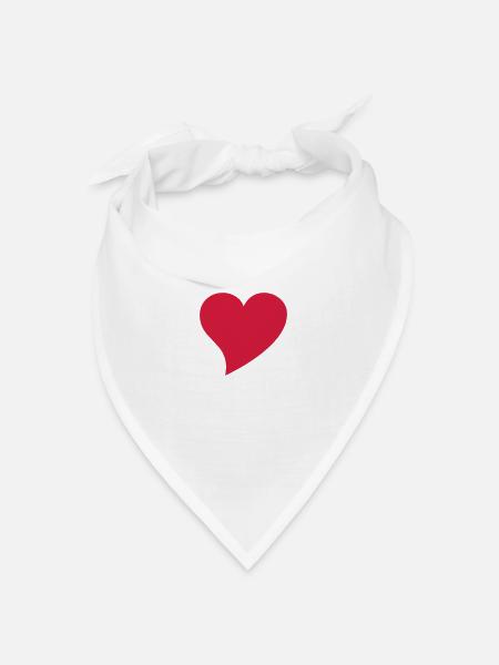 herz - Bandana Dreieckstuch - Weiß