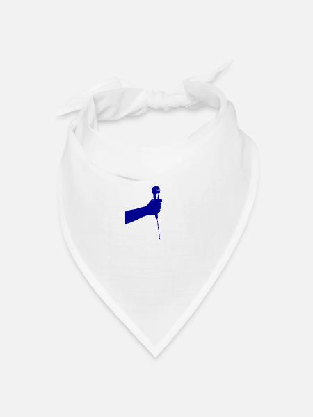 Mikrofon (blau) - Bandana Dreieckstuch - Weiß