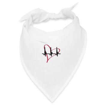 heartbeat - Bandana Dreieckstuch - Weiß - Vorne