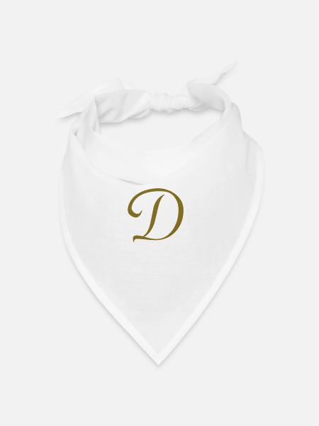 Buchstabe D - Bandana Dreieckstuch - Weiß