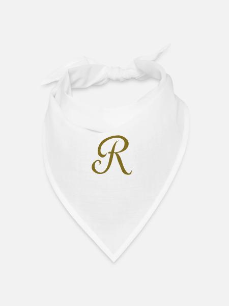 Buchstabe R - Bandana Dreieckstuch - Weiß
