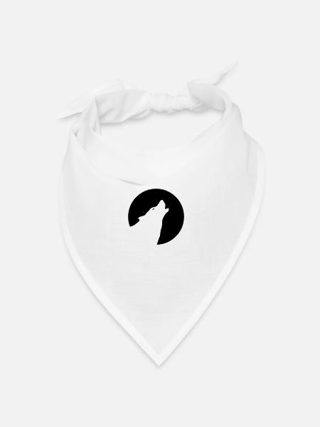 Wolf - Bandana Dreieckstuch - Weiß