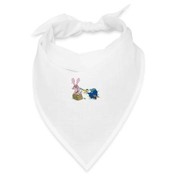 Elefant und Hase als Pirat - Bandana Dreieckstuch - Weiß - Vorne
