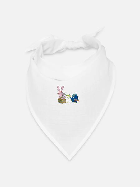 Elefant und Hase als Pirat - Bandana Dreieckstuch - Weiß