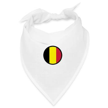 Im Zeichen von Belgien - Bandana Dreieckstuch - Weiß - Vorne