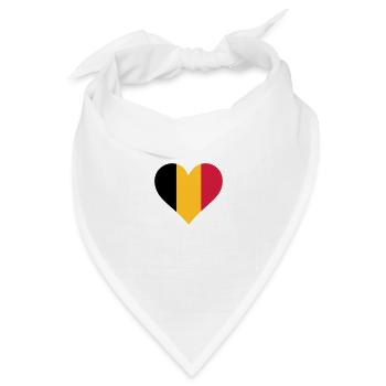 Ein Herz für Belgien - Bandana Dreieckstuch - Weiß - Vorne