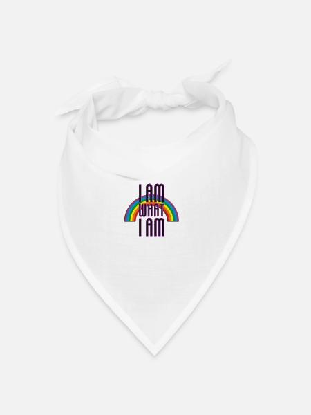 I AM WHAT I AM - RAINBOW - Bandana Dreieckstuch - Weiß