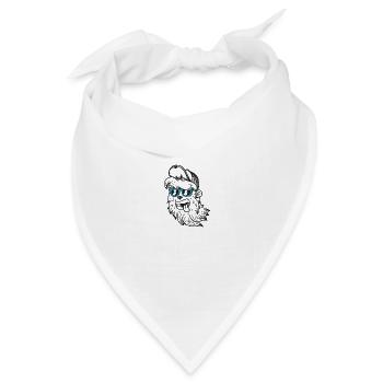 lustiger Hipster - Bandana Dreieckstuch - Weiß - Vorne