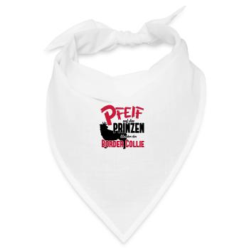 Hundeshirt: Ich nehm den Border Collie - Bandana Dreieckstuch - Weiß - Vorne