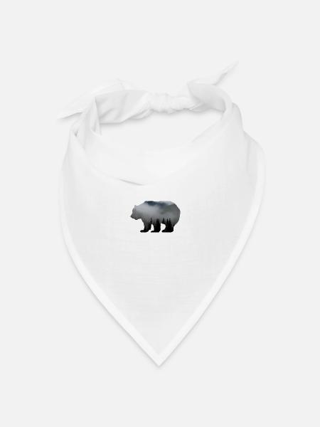 Waldbewohner / Natur Bär Wald Baum - Bandana Dreieckstuch - Weiß