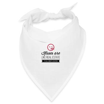Küsse sind wie Immobilien. Lage, Lage, Lage! - Bandana Dreieckstuch - Weiß - Vorne