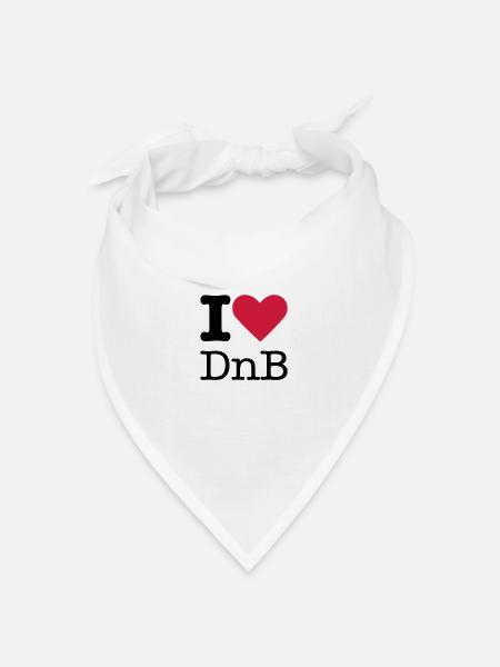 I Love DnB - Bandana Dreieckstuch - Weiß