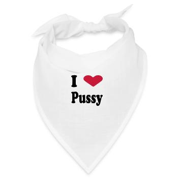 i heart pussy - Bandana Dreieckstuch - Weiß - Vorne