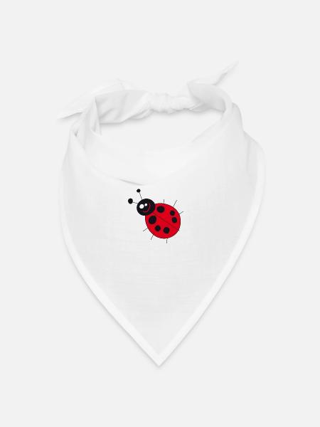 Marienkäfer - Bandana Dreieckstuch - Weiß