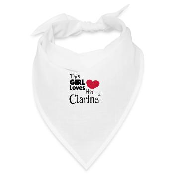 This Girl Loves Her Clarinet - Bandana Dreieckstuch - Weiß - Vorne