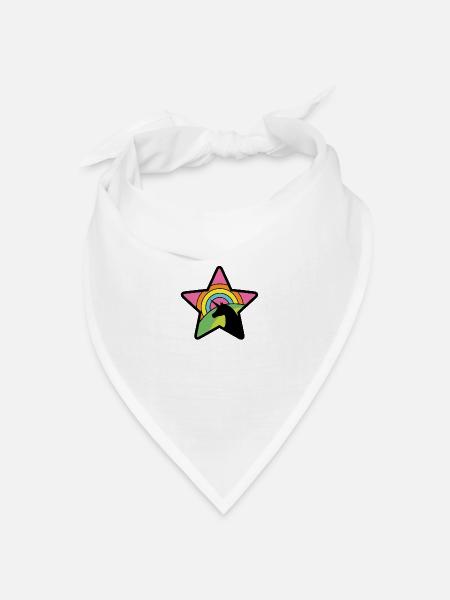 Einhorn Stern - Bandana Dreieckstuch - Weiß