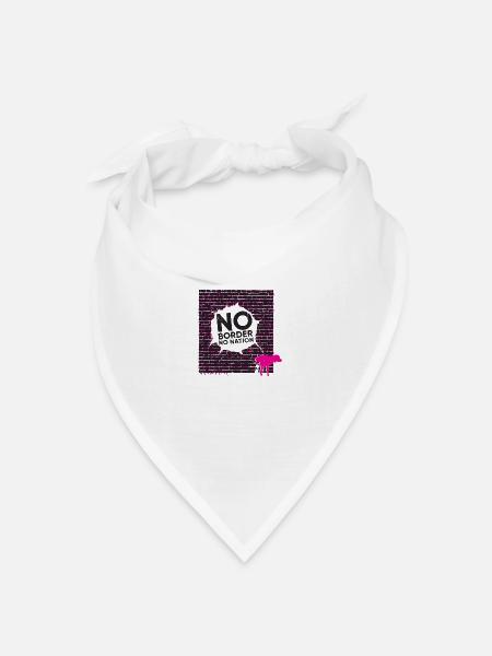 Keine Nation - keine Grenzen - Bandana Dreieckstuch - Weiß