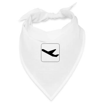 Symbol Abflug - Start - Departure - Bandana Dreieckstuch - Weiß - Vorne
